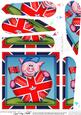 Ziggy Piggy Union Jack Flag Heart Fan Pyramage Topper