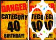 A5 Fun Novelty 40th Birthday Scallop Corners and Pyramage
