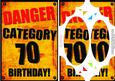 A5 Fun Novelty 70th Birthday Scallop Corners and Pyramage