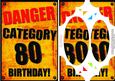 A5 Fun Novelty 80th Birthday Scallop Corners and Pyramage