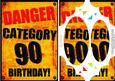 A5 Fun Novelty 90th Birthday Scallop Corners and Pyramage