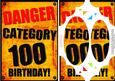 A5 Fun Novelty 100th Birthday Scallop Corners and Pyramage