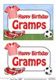 5x7 Birthday Gramps Football 3D Step by Step Decoupage