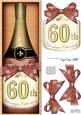 Large Dl 60th Champers in a Box Quick Card 3D Decoupage