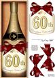 Large Dl 60th Champers in a Box Quick Card 3D Decoupage