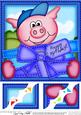 8 x 8 Ziggy Piggy's Present Scalloped Corner Topper