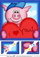 8 x 8 Ziggy Piggy's Heart Scalloped Corner Topper