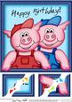 8 x 8 Ziggy & Syd Piggy Scalloped Corner Topper