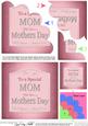 Mothers Day Mom Pink Champers Label Shell Edged Corner Sta