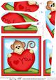 Chunky Monkey's Love Heart Fan Pyramage Topper