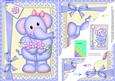 A5 Lola Elephant's Flowers Scallop Corner Stacker