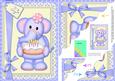 A5 Lola Elephant's Birthday Cake Scallop Corner Stacker