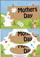 A5 Little Bunny Mothers Day Scallop Corners and Pyramage