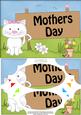 A5 Cute Cat Mothers Day Scallop Corners and Pyramage