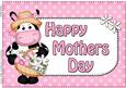A4 Milly Moo Cow Polka Dots Mothers Day Card Topper