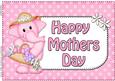 A4 Lola Elephant Polka Dots Mothers Day Card Topper