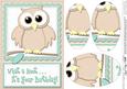 A5 What a Hoot Owl Birthday Oval Pyramage Topper