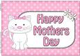 A4 Cute Cat Polka Dots Mothers Day Card Topper