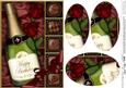 A5 Birthday Champers Chocs & Roses Oval Pyramage Topper