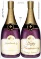 Large Dl Anniversary Champagne Bottle Shaped Card