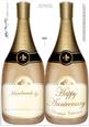 Large Dl Anniversary Champagne Bottle Shaped Card