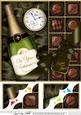 8 x 8 Retirement Champers & Chocs Scalloped Corner Topper