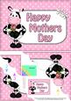 5x7 Milly Moo Cow Mothers Day Polka Dots Scallop Corner