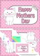 5x7 Cute Cat Mothers Day Polka Dots Scallop Corner