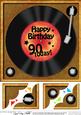 8 x 8 90th Birthday Record Scalloped Corner Topper