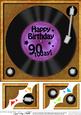 8 x 8 90th Birthday Record Scalloped Corner Topper