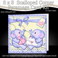 8 x 8 Baby Elephants Scalloped Corner Kit