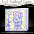8 x 8 Lola Elephant's Flowers Scalloped Corner Kit