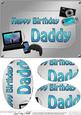 A5 Birthday Daddy Gadgets N Gizmos Oval Pyramage Topper