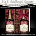 8 x 8 Mum & Dad Champers Chocs N Roses Scalloped Corner Kit