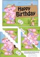 5x7 Lola Elephant Birthday Scallop Corner