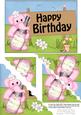5x7 Lola Elephant Birthday Scallop Corner