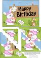 5x7 Little Bunny Birthday Scallop Corner