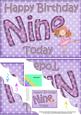 5x7 9th Birthday Girlz Betzi Ballerina Scallop Corner
