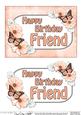 5x7 Birthday Friend Flowers & Butterflies 3D Decoupage