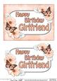 5x7 Birthday Girlfriend Flowers & Butterflies 3D Decoupage