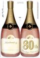 Large Dl 80th Champagne Bottle Shaped Card