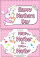 A5 Little Bunny Mothers Day Dots Scallop Corners & Pyramage