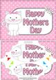 A5 Cute Cat Mothers Day Dots Scallop Corners & Pyramage
