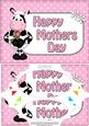 A5 Milly Moo Cow Mothers Day Dots Scallop Corners & Pyramage