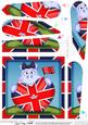 Hilda Hippo Union Jack Flag Heart Fan Pyramage Topper