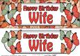 Large Dl Birthday Wife Butterflies 3D Decoupage