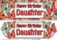 Large Dl Birthday Daughter Butterflies 3D Decoupage