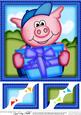 8 x 8 Ziggy Piggy's Present Scalloped Corner Topper