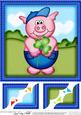 8 x 8 Ziggy Piggy's Good Luck Clover Scalloped Corner Topper
