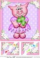 8 x 8 Zoe Piggy's Good Luck Clover Scalloped Corner Topper